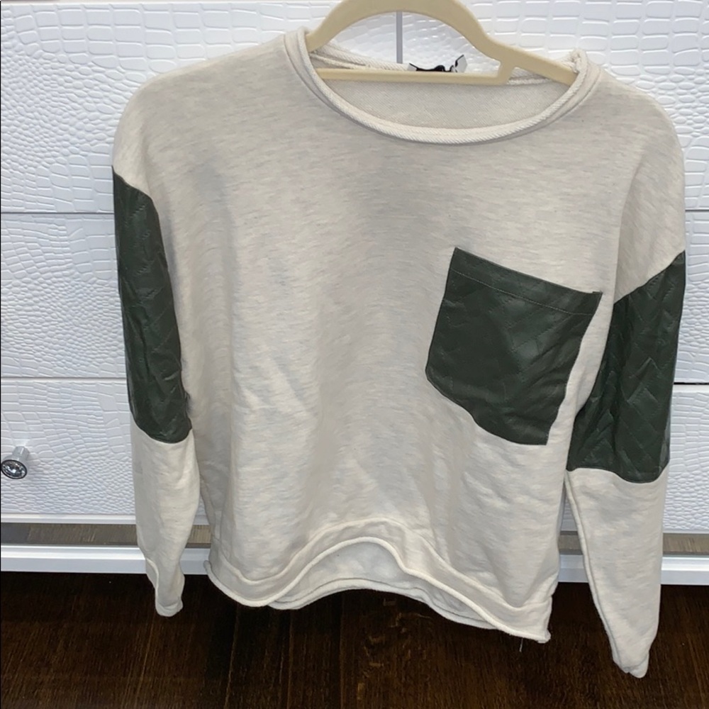 Lush sweatshirt with pleather